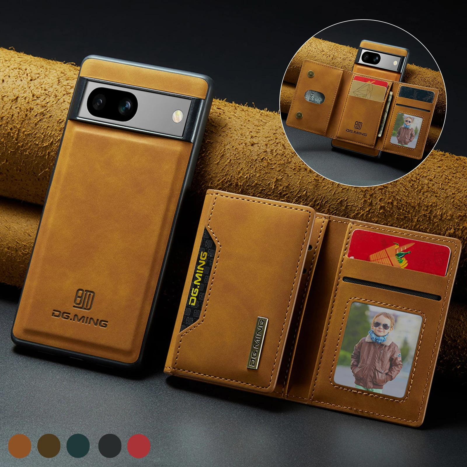 Leather Folio Wallet Case - Capa Carteira Magnética de Couro com