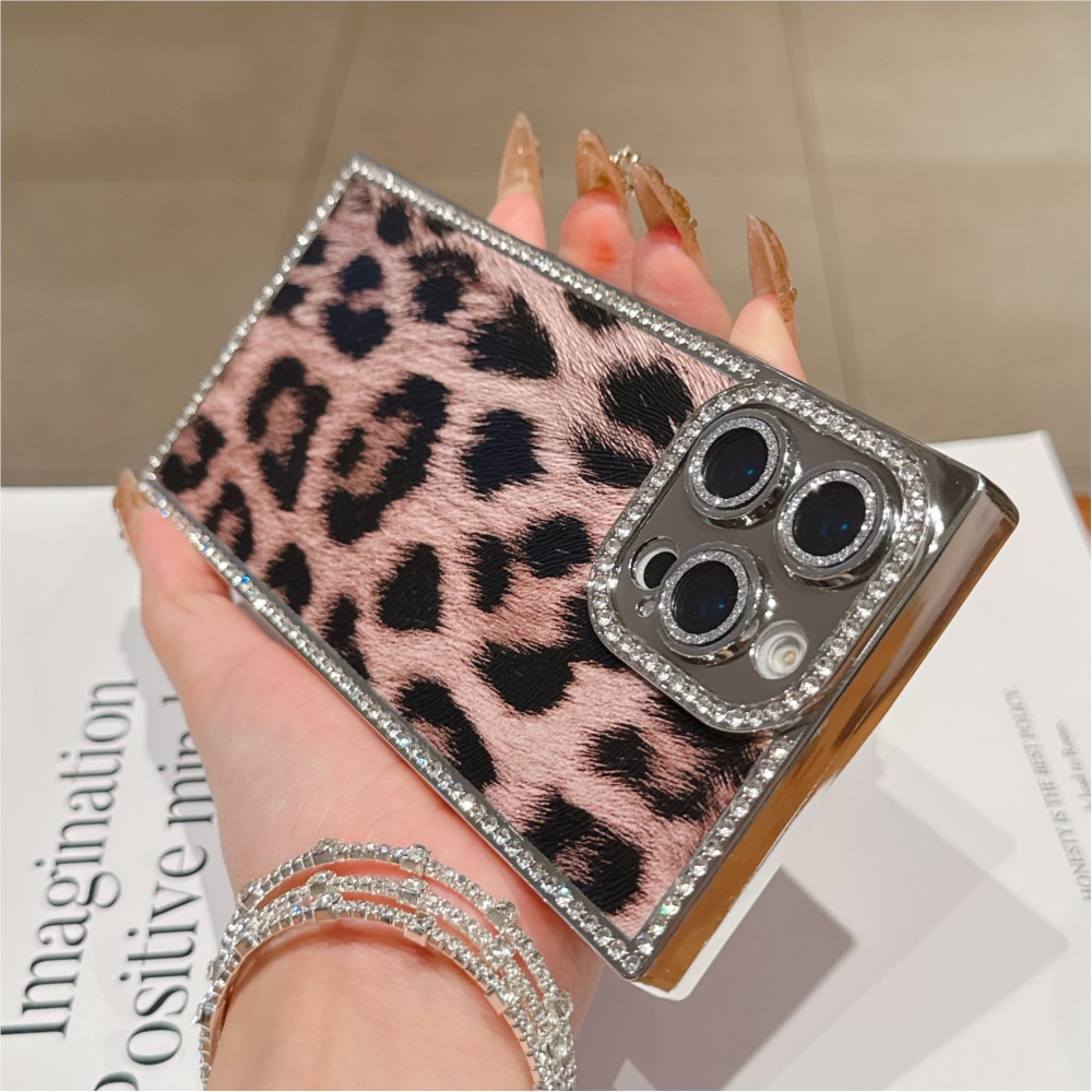 Luxo diamante leopardo impress - Luxury Plating Case avaliação e preço